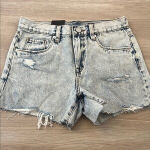 Blank NYC Blue Jean Shorts Distressed High-Waisted